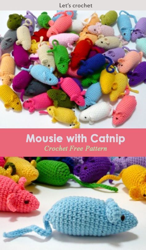 Little Mouse FREE Crochet Pattern #freecrochetpatterns #toys Kitten Crafts, Cat Bed Pattern, Crochet For Pets, Kat Haken, Crochet Pets, Katt Grejer, Crochet Cat Bed, Crochet Cat Toys, Large Crochet Hooks