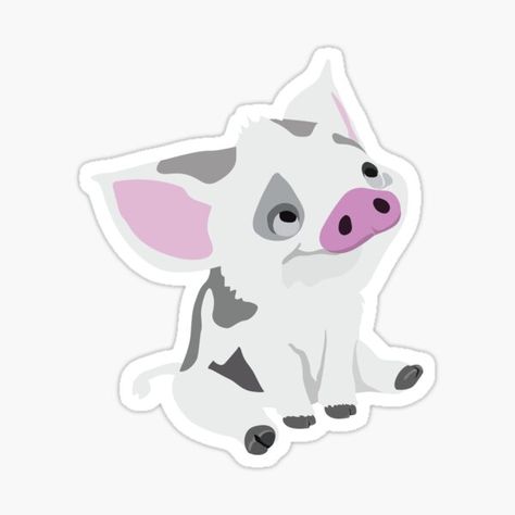 Pua From Moana, Moana Stickers, Laptop Stickers Disney, Dishonor On Your Cow, Stickers Disney, Disney Stickers, Princess Sticker, Korean Stickers, Happy Stickers