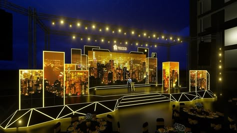 techco Ha Noi on Behance Stage Backdrop Design, Stage Lighting Design, Concert Stage Design, Corporate Event Planner, Interactive Walls, Stage Set Design, Modern Architecture Building, Modern Kitchen Cabinet Design, Event Stage