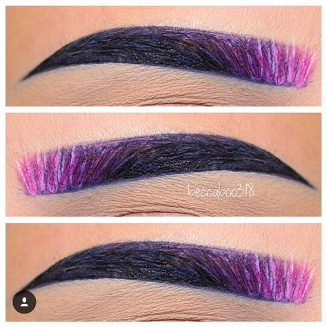 These eyebrows tho Color Eyebrows Makeup, Colourful Eyebrows, Dyed Eyebrows Colors, Colored Eyebrows Makeup, Rainbow Eyebrows, Colorful Eyebrows, Purple Eyebrows, Master Cosmetologist, Pixie 2024