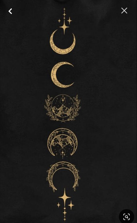 Moon Phases Tattoo Acotar, Court Of Mist And Fury Tattoo, Night Court Tattoo Ideas, Feyre Moon Tattoo, Sjm Wallpapers, Feyres Tattoo Back, Tattoos Acotar, Acotar Back Tattoo, Lunar Phases Tattoo