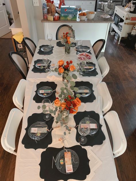 Table scape idea for a book club meeting! Book Club Meeting, Fallen Book, Table Scape, Book Themes, Halloween Themes, Tablescapes, Book Club, A Book, Projects To Try