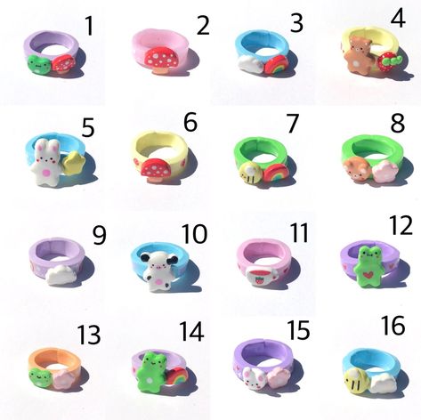 Fimo Ring, Diy Clay Rings, Aesthetic Clay, Polymer Clay Ring, Clay Rings, Diy Air Dry Clay, Clay Diy Projects, Tanah Liat, Polymer Clay Diy