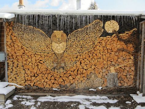 Stacking Firewood, Stacking Wood, Ephemeral Art, Cheap Wall Art, Firewood Logs, Wood Pile, Into The Wood, Wood Mosaic, Wood Shed