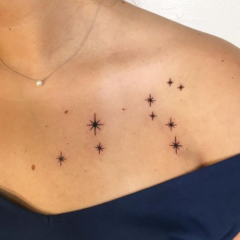 Arm Tattoos Stars, Star Tattoos On Chest, Star Tattoo On Shoulder, Star Tattoo On Wrist, Leo Sign Tattoo, Star Constellation Tattoo, Leo Constellation Tattoo, Sky Tattoos, Omerta Tattoo