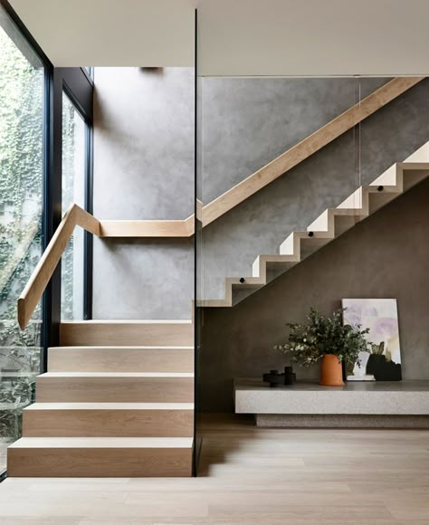 تحت الدرج, درج السلم, Timber Stair, Diy Staircase, Stairway Design, Stairs Design Modern, Staircase Decor, Lan Can, Stair Decor