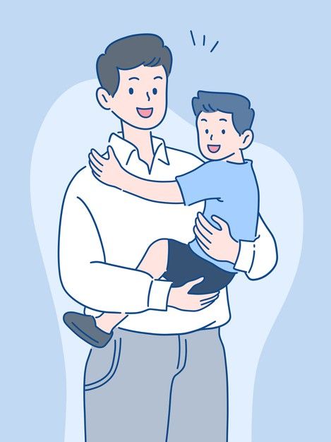 Father holding son with a smile, happy spending time together, father's day concept, hand-drawn style . Download it at freepik.com! #Freepik #vector #family #cartoon #happy #doodle Father Cartoon Drawing, Holding Kid Drawing Reference, Father Holding Son, Father Drawing, Father Cartoon, Father Illustration, Father's Day Drawing, Smile Vector, Happy Doodle