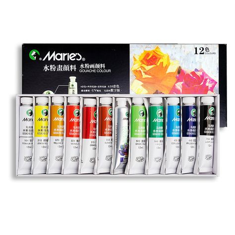 Tube Watercolor Paint, Watercolor Paint Tubes, Watercolor Tubes, Gouache Paint Set, Color Paints, Gouache Color, India Painting, Drawing Pictures, Painting Colors