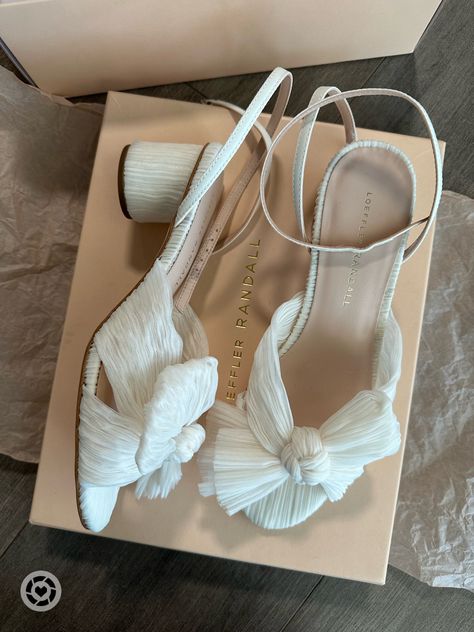 Bride to be, bow heels, loeffler randall Wedding Shoes That Aren't Heels, Short Bridal Shoes, Something Blue Bridal Shower Dress, Bridal Low Heels, Low Bridal Heels, Beach Bridal Shoes, Wedding Shoes Bows, Short Bridal Heels, Small Wedding Heels