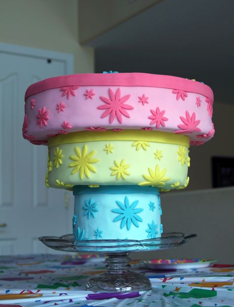 This is the perfect backwards party cake made with the layers in upside down order and Happy Birthday spelled backwards on the top! Upside Down Party Theme, Upside Down Birthday Cake, Crazy Birthday Cakes, Birthday Cake Shots, Cake Shot, Crazy Party, Felt Cake, Mad Hatter Party, White Cakes