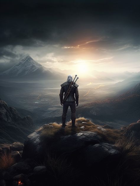 The Witcher AI generated Witcher Background, The Witcher 3 Wallpapers, Witcher 3 Wallpapers, The Witcher Aesthetic, The Witcher Poster, Warrior Wallpaper, Witcher 3 Geralt, The Witcher Series, Witcher Wallpaper