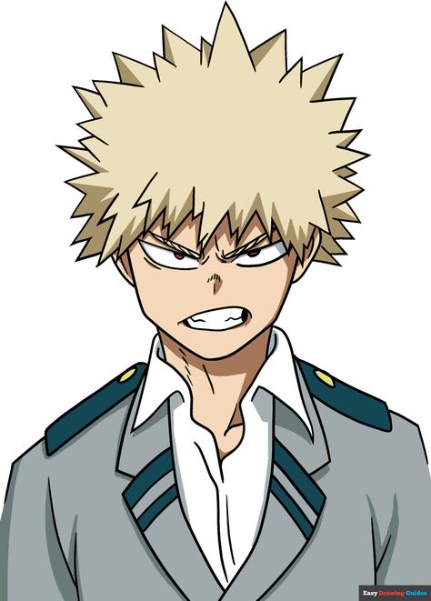 How to Draw Katsuki Bakugo from My Hero Academia Featured Image Mha Easy Drawing, Cute My Hero Academia, Bakugo Drawing, My Hero Academia Drawing, Hero Academia Drawing, Academia Drawing, Anime Drawings For Beginners, Manga Hair, Easy Drawing Tutorial