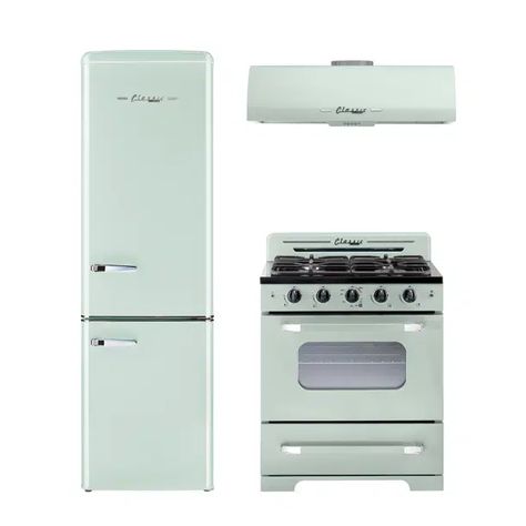 UGP-275L LG AC Unique Classic Retro 22.2" Bottom Freezer 8.7 cu. ft. Energy Star Refrigerator & Reviews | Wayfair Vintage Look Appliances, Nostalgia Appliances, Unique Appliances, White Refrigerator, Vintage Kitchen Appliances, Pond House, Cabinet Range Hood, Retro Appliances, Bottom Freezer Refrigerator