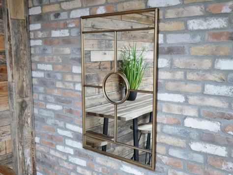 Rectangle mirror. Made from metal. Gold finish. Dimensions: H: 110cm W: 70cm D: 3cm  * To ensure that it arrives safely, this item will be dispatched with a specialist courier service. Please allow a little longer for it to arrive. * Metal Wall Panel, Gold Frame Wall, Handmade Mirrors, Gold Mirror Wall, Elegant Mirrors, Gold Frames, Window Mirror, Modern Mirror, Rectangle Mirror