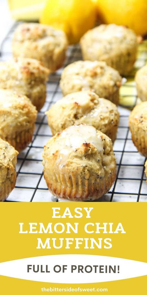 Easy Lemon Chia Muffins! Full of tangy, lemony flavor loaded with chia seeds for the perfect way to start the day! Packed with protein! Chia Seed Muffin Recipes, Lemon Chia Seed Muffins, Chia Seed Muffins, Chia Muffins, Chia Seeds Protein, Pumpkin Oatmeal Muffins, Zucchini Chocolate Chip Muffins, Almond Flour Muffins, Seed Muffins