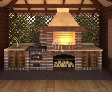 Barbeque Design, Brick Bbq, Barbecue Design, Outdoor Barbeque, Backyard Grilling, Backyard Kitchen, Pizza Oven Outdoor, Brick Oven, Built In Grill