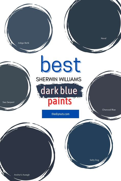 Darkest Navy Blue Paint, Sherman Williams Navy Blue Paint Colors, Navy Blue Primary Bedroom, Sw Navy Blue Paint Colors, Benjamin Moore Navy Blue Paint Colors, Behr Navy Blue Paint Colors, Midnight Blue Paint Colors, Gray And Navy Blue Bedroom, Dark Blue Bedroom Accent Wall