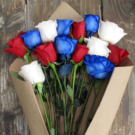 Flowers Market, Patriotic Flowers, July Flowers, White And Blue Flowers, Rainbow Painting, Order Flowers Online, Holiday Food, Blue Roses, Flowers Online