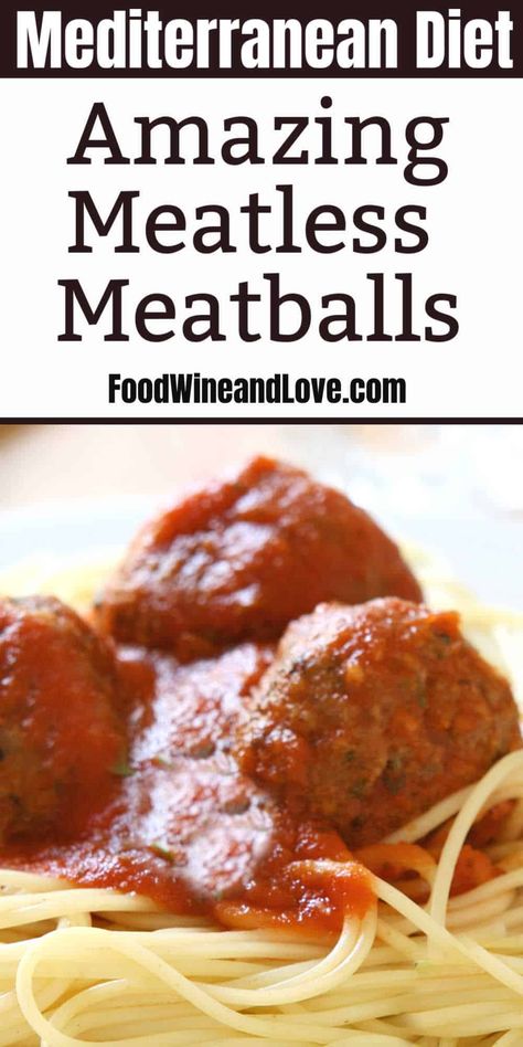 Enjoy this recipe for Yummy Meatless Meatballs with your next Italian pasta dinner or as your next great appetizer with sauce, vegan, vegetarian, gluten free Mediterranean diet Meatless Meatballs Recipes, Veggie Meatballs Recipe, Gluten Free Mediterranean Diet, Vegetarian Meatballs Recipe, Plant Based Meatballs, Italian Pasta Dinner, Gluten Free Mediterranean, Vegetable Meatballs, Vegan Meatballs Recipe