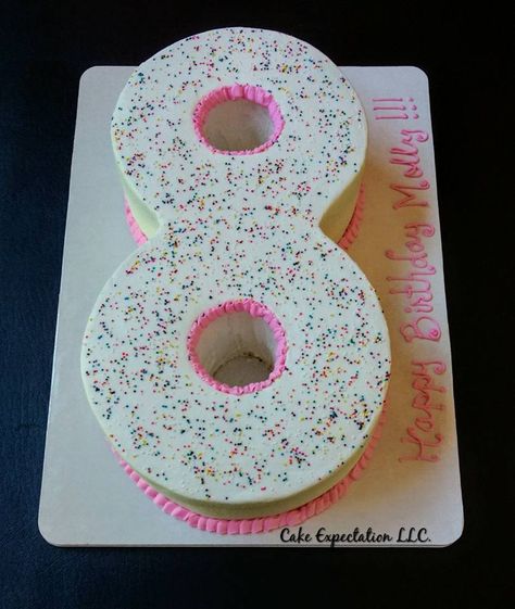 8 Bday Cake, Number 8 Birthday Cake Ideas, Number 8 Cupcake Cake, Number 8 Birthday Cake, Number 8 Cake, 8 Birthday Cake, Sprinkle Birthday, Sprinkles Birthday Party, Number Birthday Cakes