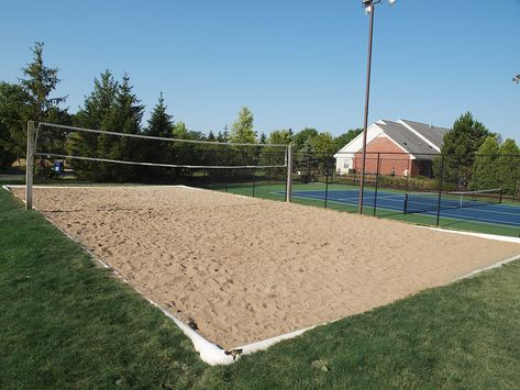 Home Sand Volleyball Court, Sand Volleyball Court Backyard, Volleyball Court Backyard, Big Ramy, Backyard Court, Sand Volleyball, Beach Volleyball Court, Sand Volleyball Court, Bocce Court