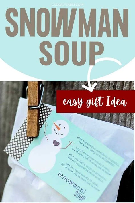 Snowman Soup is a fun and easy holiday gift idea for neighbors, teachers, coworkers, friends, and more.Hot chocolate mix, marshmallows, and mini candy canes in an adorable neighbor gift and simple Christmas gift idea. Free printable tag! #snowansoup #neighborgift #easyholidaygift #christmasgiftfor teachers #christmasgiftcoworkers #christmasgiftneighbors #christmasprintable Snowman Soup Printables, Hot Chocolate Printable, Simple Holiday Gifts, Snowman Soup, Christmas To Do List, Hot Chocolate Gifts, Mini Candy Canes, Christmas Gifts For Teen Girls, Hot Chocolate Marshmallows