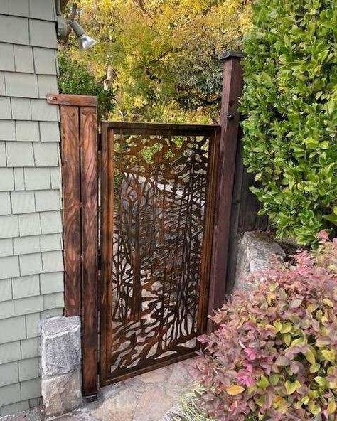 Rustic Garden Gates, Metal Gate Door, Gate Modern, Tor Design, Modern Panel, Metal Garden Gates, Pedestrian Walk, Entry Gate, Steel Gate Design