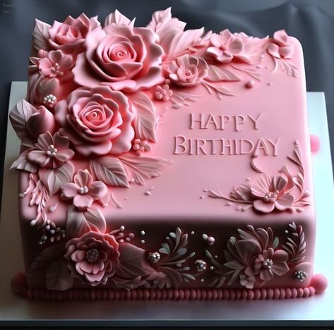 Cake Pic, Happy Birthday For Her, 89th Birthday, Unique Birthday Cakes, Mlem Mlem, Icing Tips, Cake Decorating Piping, Cake Decorating Designs, Beautiful Cake