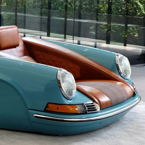 Car Furniture Ideas, Car Part Furniture Automotive Decor, Car Parts Furniture, Automobile Furniture, Car Couch, Car Room Decor, Car Part Art, Car Home Decor, Weird Furniture