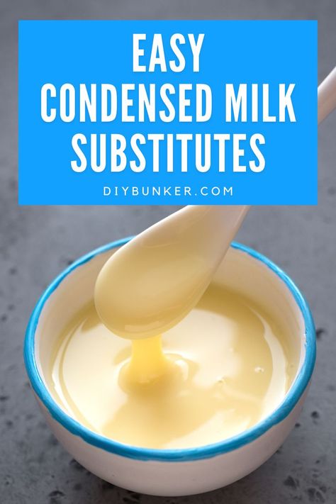 Out of sweetened condensed milk? Maybe you need a vegan dairy-free version of condensed milk? These condensed milk substitutions are the perfect ingredients to add to your recipe! If you're feeling up to it, we also have 2 recipes for condensed milk, one contains dairy and the other is vegan. Enjoy! #condensedmilk #baking #easyrecipes Condensed Milk Substitute, Vegan Substitutes, Sweetened Condensed Milk, Condensed Milk, Cheap Meals, Cooking Kitchen, Interesting Food Recipes, Copycat Recipes, Casserole Recipes