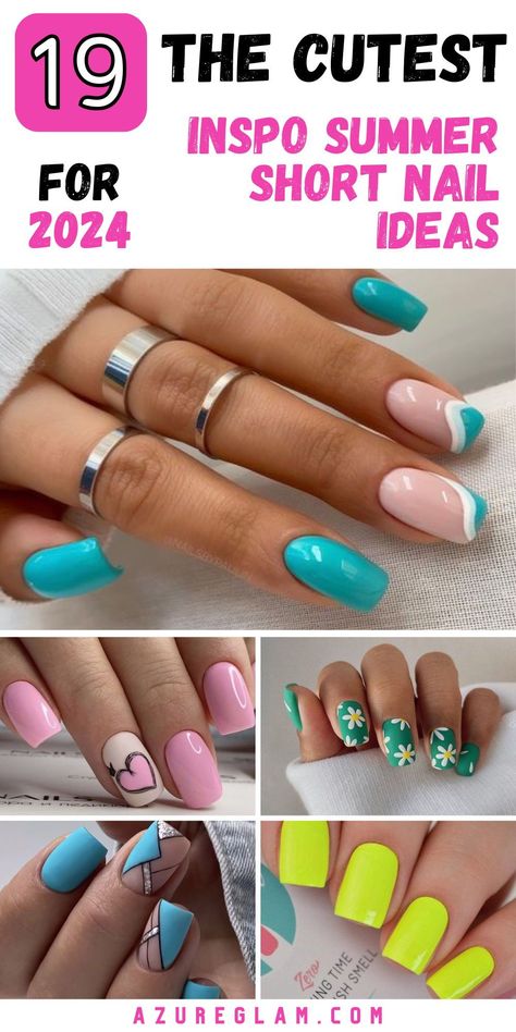 Get ready to make a statement this summer with our collection of summer nail inspo for short nails. From bold and daring square shapes to soft and feminine oval designs, we have options to suit every mood and occasion. Dive into a world of colorful designs and easy-to-achieve styles that will add a touch of excitement to your summer look. Say hello to summer-ready nails that are perfect for any occasion with our inspiring nail ideas. Summer Short Nail Ideas, Almond Nail Shapes, Short Natural Nails, Short Nail Ideas, Occasion Nails, Short Oval Nails, Fashionable Nails, Inspiration Nails, Cute Simple Nails