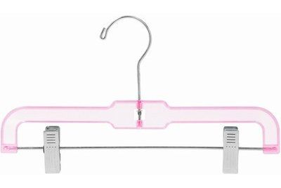 Only Hangers Inc. Children's Plastic Pant/Skirt Nursery Hanger with Clips Finish: Pink Hangers, Hanging Pants, Pant Skirt, Kids Hangers, Non Slip Hangers, Baby Hangers, Skirt Hangers, Hanger Organizer, Hanger Clips