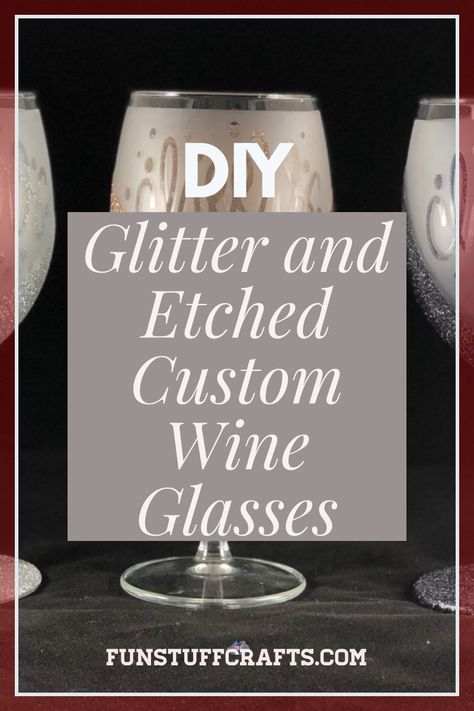 Etched Wine Glass Ideas Cricut, Etched Glass Ideas Wedding, How To Etch Glass Diy, Etched Wine Glass Ideas, Wine Glass Etching Ideas, Etching Tumblers, Borax Ornaments, Colored Glass Etching, Etched Glass Ideas