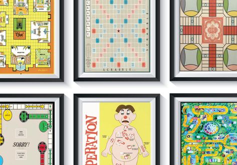 Vintage Board Games Art Prints UNFRAMED Qty 2 Playroom BEDROOM Classic Retro Candyland Clue Operation Sorry Twister Scrabble Game Room - Etsy Adult Game Room Wall Art, Framed Board Games Wall Art, Framed Board Games, Vintage Game Boards Decor, Game Room Posters, Game Room Artwork Wall Decor, Board Game Dining Room, Game Room Gallery Wall, Family Rec Room Basement