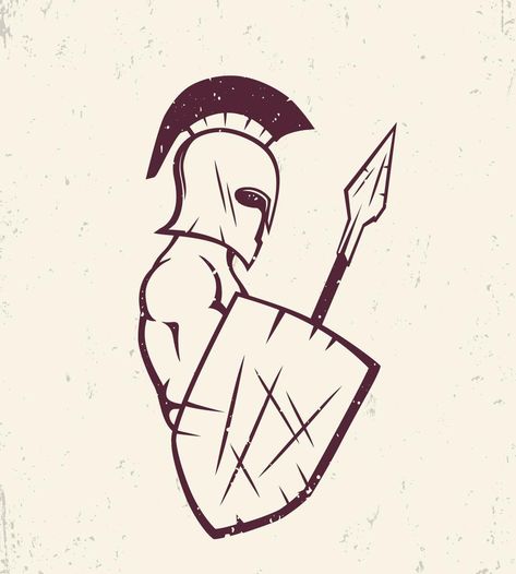 Spartan Drawing, Spartan Helmet Tattoo, Spear And Shield, Shield Tattoo, Helmet Drawing, Knight Drawing, Helmet Tattoo, Spartan Tattoo, Warrior Drawing