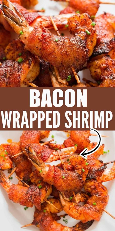 Bacon-wrapped shrimp is super easy to make, and taste delicious! The sweet and spicy combination of flavors with crispy bacon, juicy shrimp makes it a perfect finger food. #spicysweet #baconwrappedshrimp #baconwrappedshrimpinoven #grilledbaconwrappedshrimp #easyappetizer #shrimpappetizer #gameday #shrimprecipes Shrimp Wrapped In Bacon, Sweet And Spicy Bacon, Bacon Wrap Shrimp Recipes, Shrimp Wraps, Wrapped Shrimp, Bacon Wrapped Shrimp, Cooked Shrimp, Juicy Shrimp, Bacon On The Grill