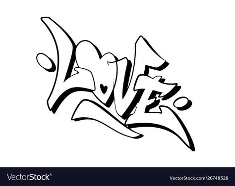 Words In Graffiti Style, Love In Graffiti Letters, Word Love Drawings, Graffiti Word Drawings, Graffiti Ideas Simple Words, Graffiti Doodles Easy Words, Love Word Drawing, Graffiti Drawing Easy, Graffiti Drawings Easy