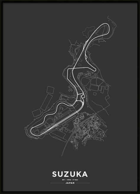 Suzuka Race Track, Suzuka F1 Track, Suzuka Circuit F1, F1 Track Poster, Race Track Wallpaper, F1 Prints, F1 Race Track, F1 Tracks, Suzuka Circuit