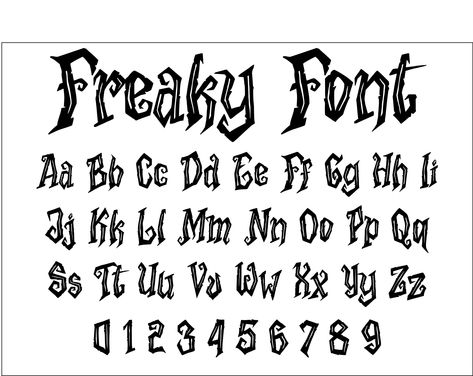 Spooky Numbers Font, Fonts For Art, Creepy Fonts Alphabet, Halloween Fonts Alphabet Handwritten, Monster High Font, Scary Fonts Alphabet, Spooky Fonts Alphabet, Different Number Fonts, Goth Alphabet