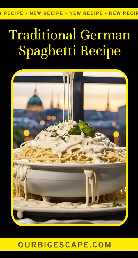 German Spaghetti Recipe German Spaghetti Recipes, German Spaghetti, German Cuisine Recipes, German Recipes Dinner, German Main Dishes, German Pasta, Easy German Recipes, Ibs Friendly Food, Food Authentic