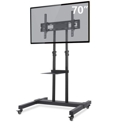 TAVR Mobile TV Stand Rolling TV Cart Floor Stand with Mount on Lockable Wheels Height Adjustable Shelf for 32-70 inch Flat Screen or Curved TVs Monitors Display Trolley Stand Loading 110lbs MT1001>>> You can get more details by clicking on the image. (This is an affiliate link) #livingroomfurniture Cart Display, Rolling Tv Stand, Tv Stand On Wheels, Tabletop Tv Stand, Mobile Tv Stand, Tv Floor Stand, Tv Cart, Glass Tv Stand, Curved Tvs