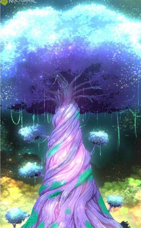 Forest Scenery, Star Tree, Blue Forest, Landscape Background, Dungeons And Dragons Homebrew, Spiritual Art, Drawing Base, Fantasy Landscape, Manhwa Manga