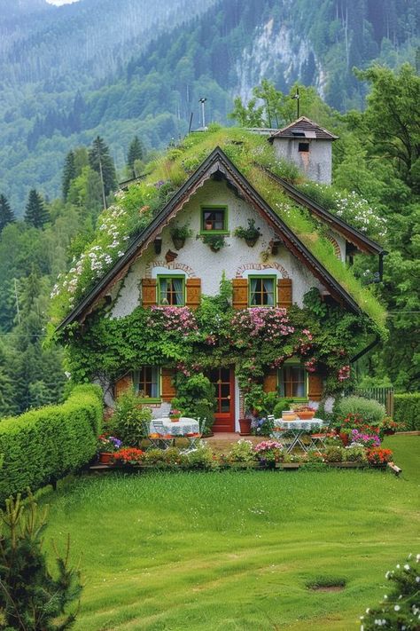 Be In The Present, European Village, Watercolor Art Landscape, Enchanted Home, European House, Dream Cottage, Guest Cottage, Live In The Moment, Village House