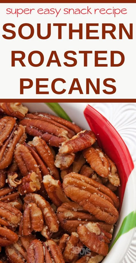 Savory Pecans Recipes, Roasted Pecans Recipe, Roasted Pecans, Nut Recipes, Roasted Nuts, Pecan Recipes, Bowl Recipes, Easy Snack Recipes, Salty Snacks