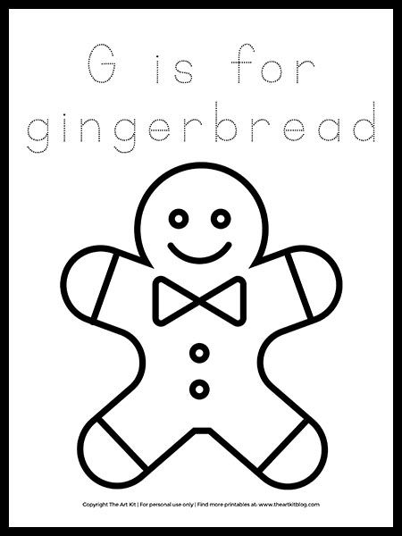 Letter G Coloring Page, Letter G Crafts For Preschoolers, G Is For Gingerbread, Gingerbread Worksheets, Christmas Curriculum, Letter G Crafts, Letter G Activities, Letter S Activities, December Preschool