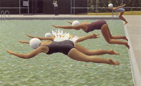 alex colville paintings | Alex Colville. The Swimming Race 1958 | Flickr - Photo Sharing! Swimming Race, Scary Mary, Fabian Perez, André Derain, Jack Vettriano, Canadian Painters, Alex Colville, Moonrise Kingdom, Audrey Kawasaki