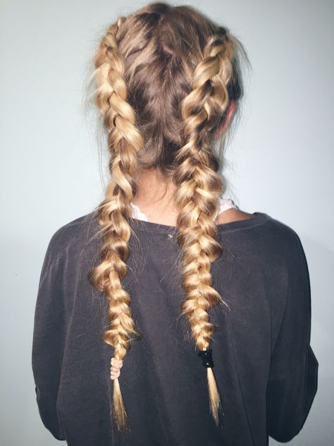 Blonde Dutch Braids, Messy Dutch Braids, Messy Double Braids, Two Loose Braids Messy, Bonde Hair, Dutch Braid Loose, Messy Plaits, Half Up French Braid Pigtails, Messy Braid Pigtails