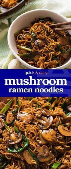 Thai Casserole, Mushroom Ramen Noodles, Mushroom Noodles, Noodles Asian, Mushroom Ramen, Noodles Ramen, Resep Pasta, Ramen Noodle Recipes, Ramen Recipes