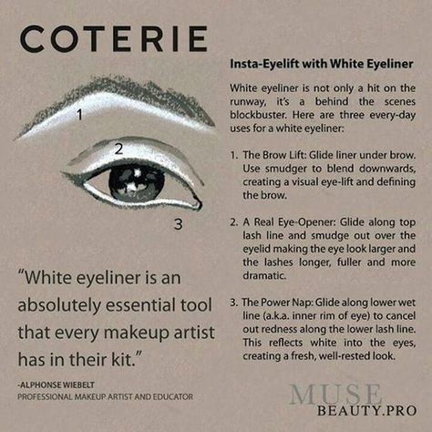 White eyeliner hacks!   If you have never used white eyeliner, you don't know what you are missing.  Make your eyes pop! www.caringlennon.com Eyebrow Styles, Eyeliner Hacks, Easy Hacks, Make Up Inspiration, Perfect Eyeliner, White Eyeliner, White Liners, Eye Liner Tricks, Makeup Tricks