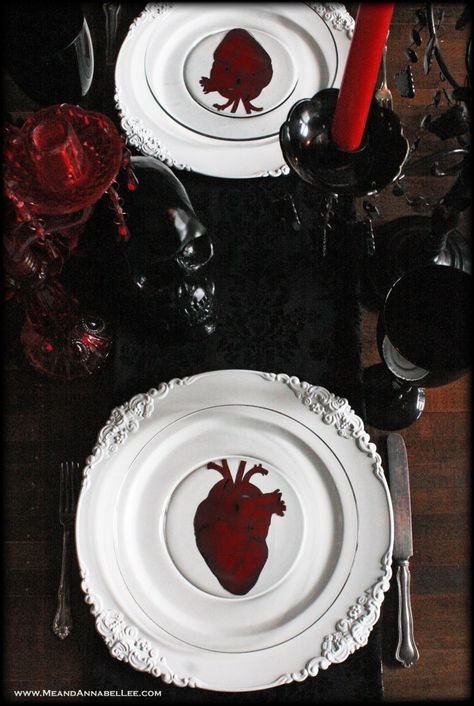 Goth It Yourself, Gothic Valentine, Horror Crafts, Valentine Table, Spooky Aesthetic, Skull Candle Holder, Book Cakes, Dark Christmas, Valentine Dinner